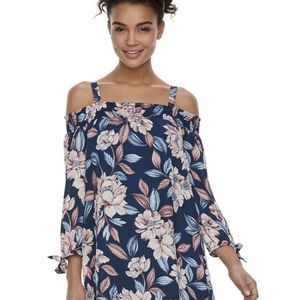 NWT-Floral Cold Shoulder Dress